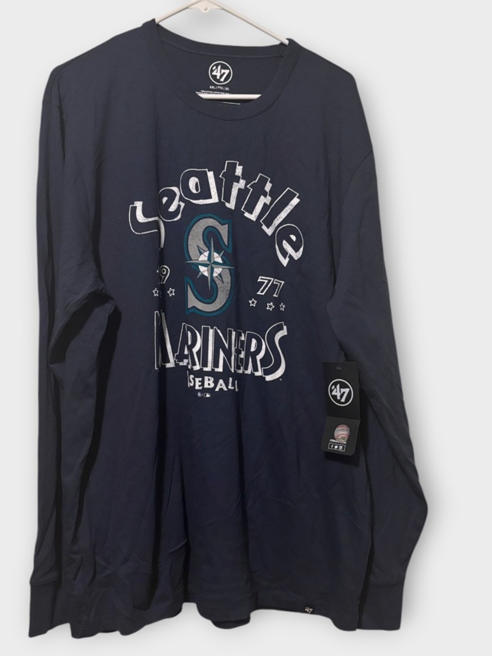 NWT '47 Navy Blue Seattle Mariners Long Sleeve Vintage-Style T-Shirt